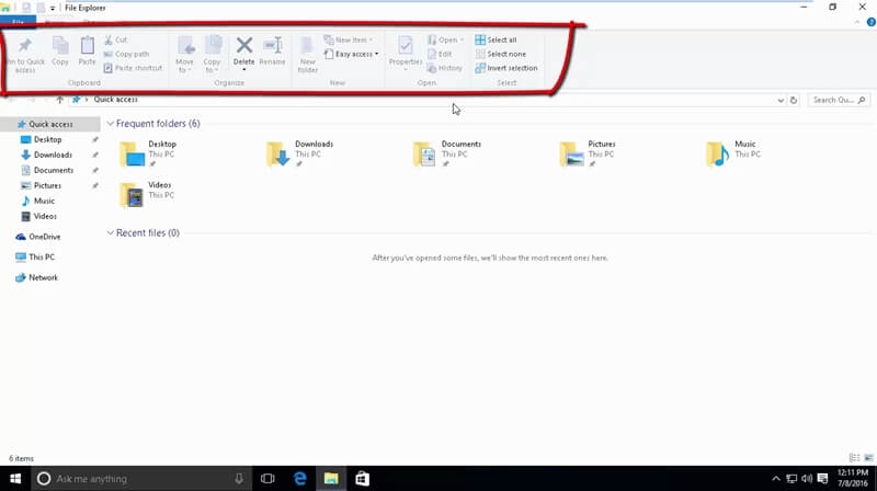 Windows 10 File Explorer